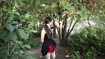 Brunette Teen'S Outdoor Public Humiliation Leads To Intense Oral Experience