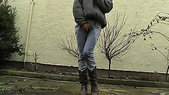 Hd Video Of A Desperate Person Waiting To Pee With Wet Jeans