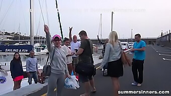 Public Group Sex On A Boat With Pissing And Eating