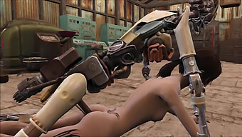 Vidéo Hentai Mettant En Vedette Le Compagnon Robot De Fallout 4 Lors D'Une Rencontre Érotique