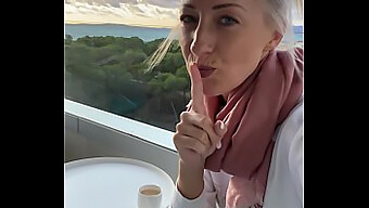 Blonde Amateur Masturbates Outdoors On Hotel Balcony In Mallorca