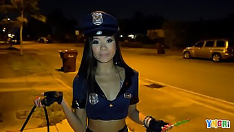 Petite Asian Teen Vina Sky'S Outdoor Halloween Hardcore Encounter