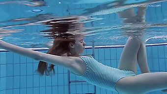 European Beauty Dives In Pool Solo