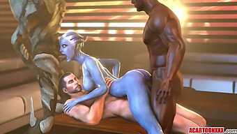 Liara T'Soni, Con Grandes Tetas Y Culo, Es Penetrada Con Rudeza